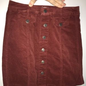 Burgundy Corduroy Skirt